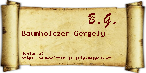 Baumholczer Gergely névjegykártya